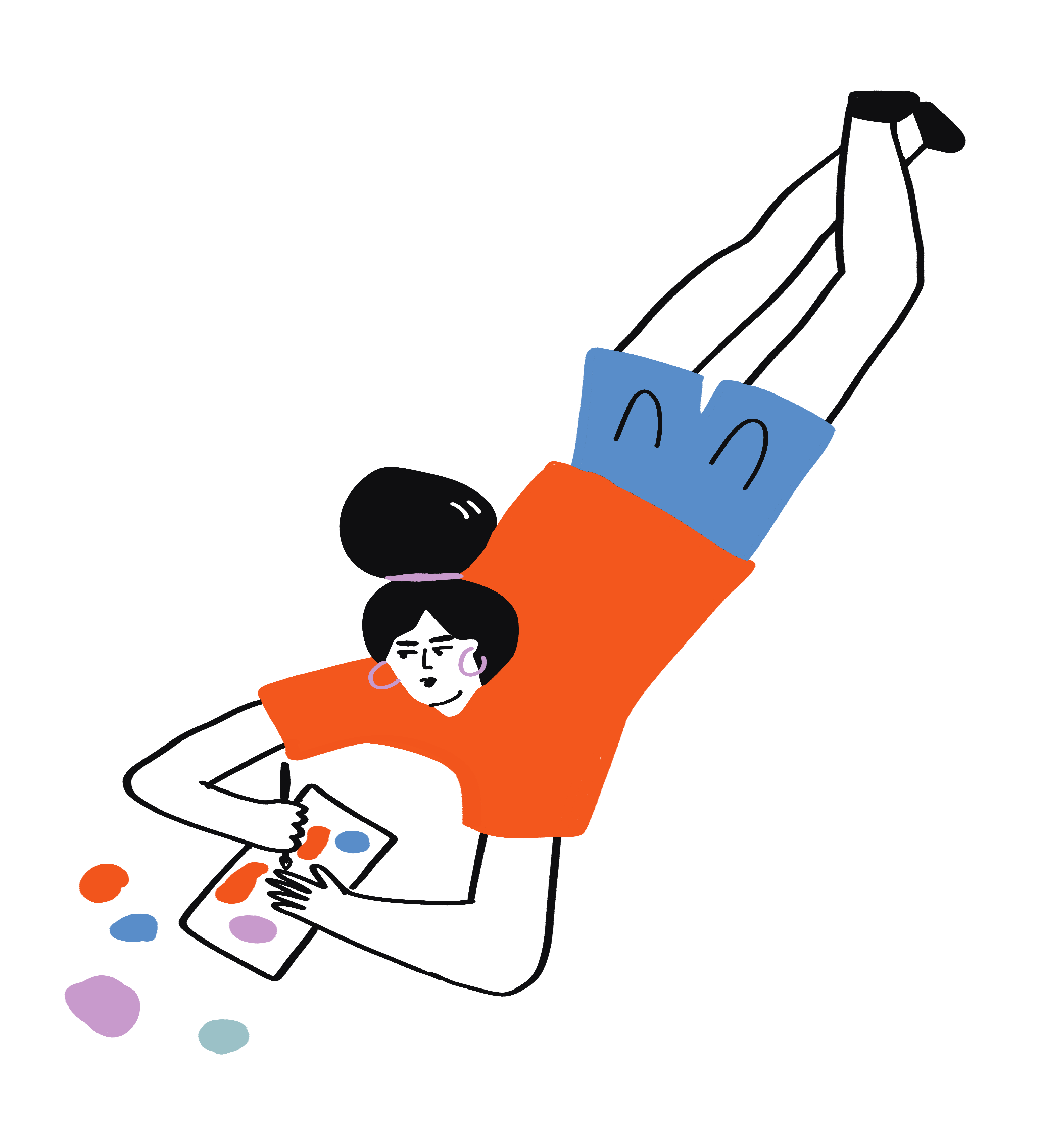 Imatge persona al terra pintant - Col·leció imatge OJT